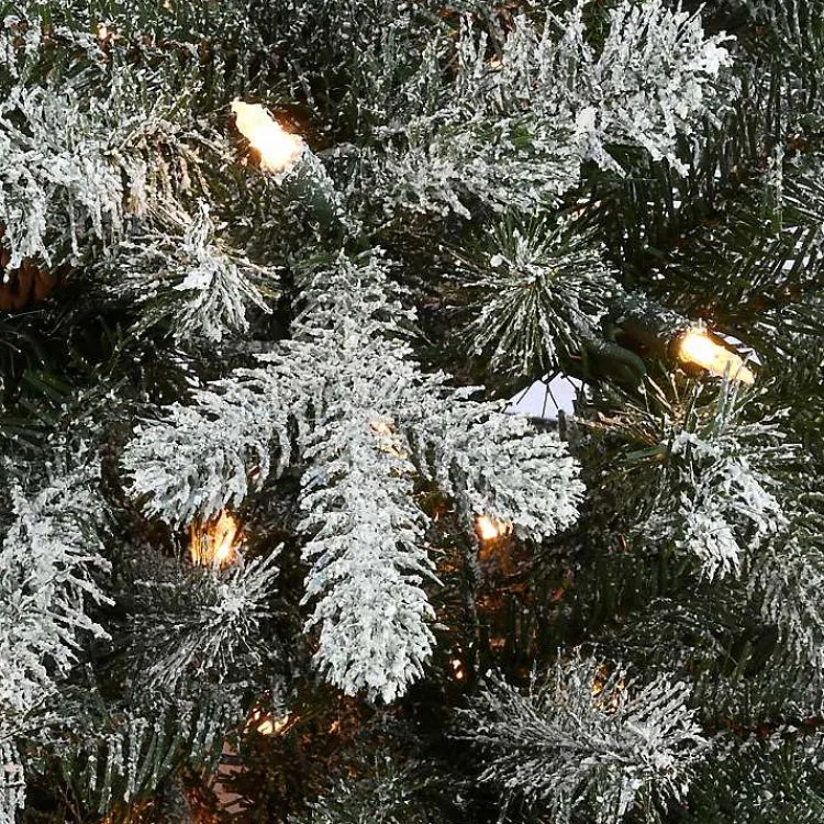 Outlet 4 ft. Feel Real Pre-Lit Snowy Morgan Spruce Tree Christmas Trees