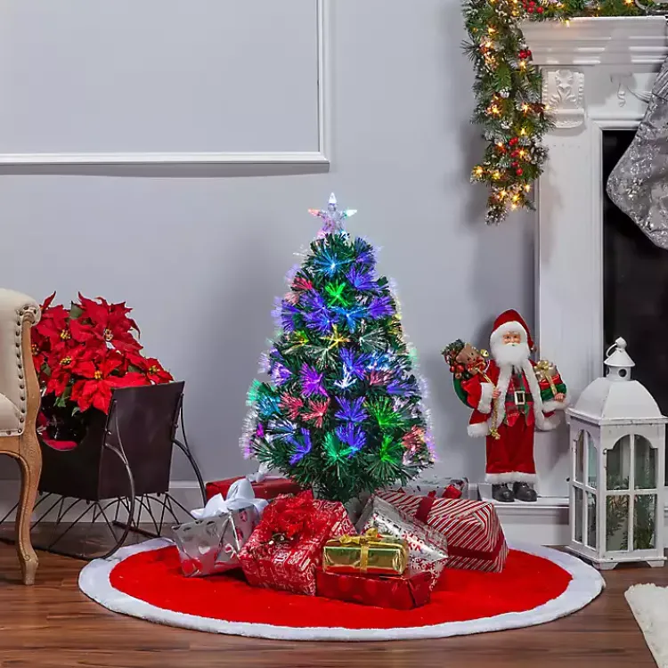 Clearance 3 ft. Fiber Optic Color Changing Christmas Tree Christmas Trees
