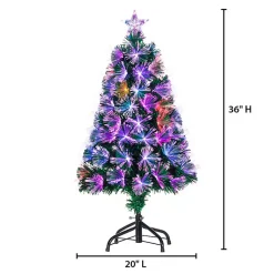 Clearance 3 ft. Fiber Optic Color Changing Christmas Tree Christmas Trees