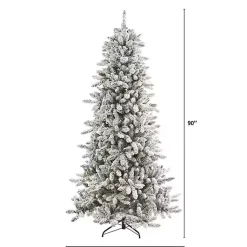 Online 7.5 ft. Flocked Livingston Fir Pine Christmas Tree Christmas Trees
