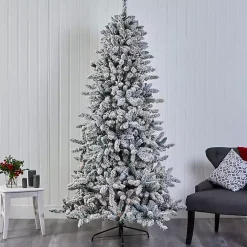 Online 7.5 ft. Flocked Livingston Fir Pine Christmas Tree Christmas Trees