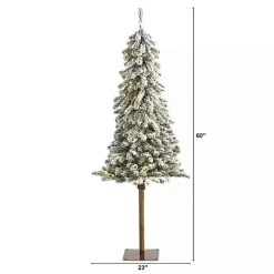 Outlet 5 ft. Flocked Pre-Lit Alpine Christmas Tree Christmas Trees