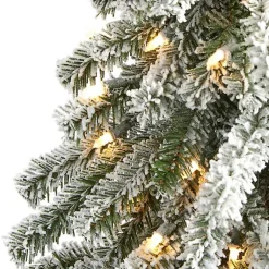 Outlet 5 ft. Flocked Pre-Lit Alpine Christmas Tree Christmas Trees