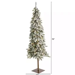 Hot 6 ft. Flocked Pre-Lit Alpine Christmas Tree Christmas Trees