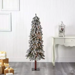 Discount 5 ft. Flocked Pre-Lit Grand Alpine Christmas Tree Christmas Trees