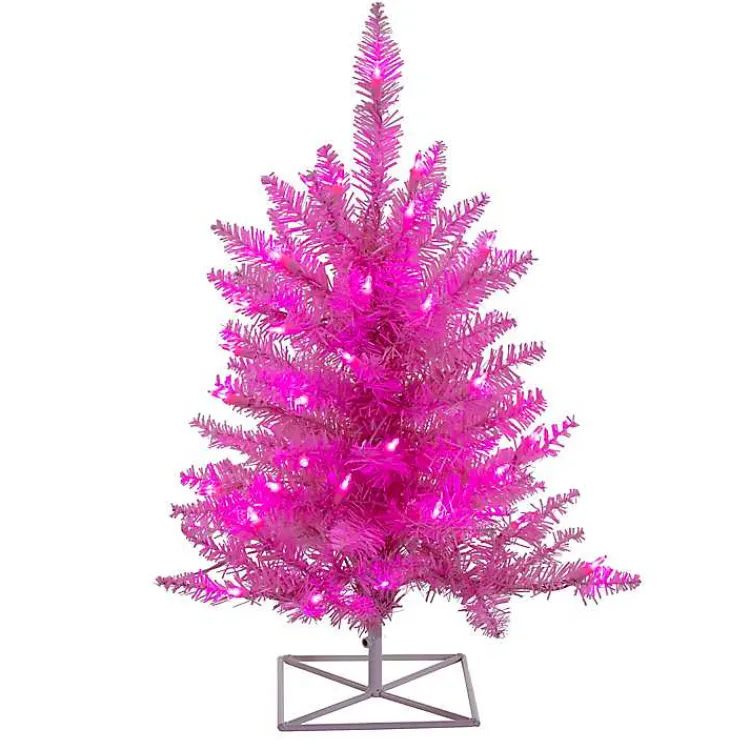 Discount 3 ft. Pre-Lit Christmas Tree Christmas Arrangements & Garland