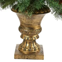 Hot 4 ft. Pre-Lit Berry and Pine Cones Tree in Urn Christmas Trees