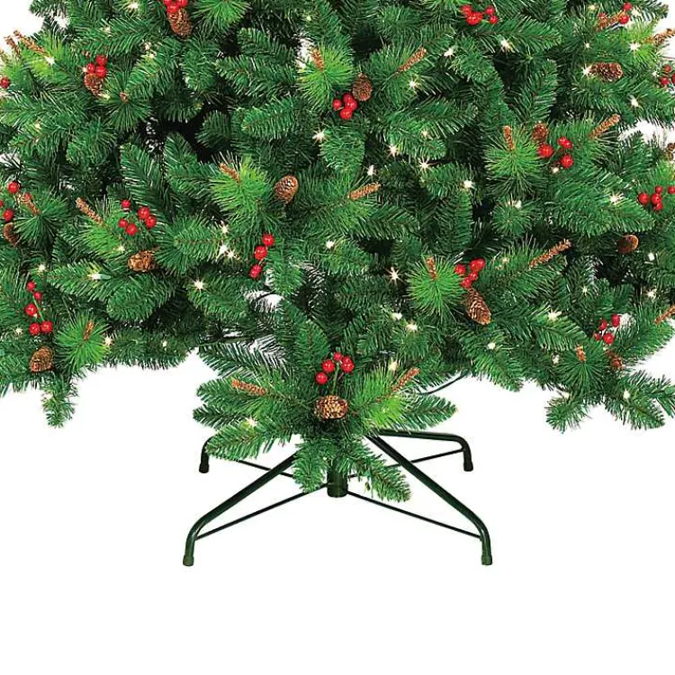 Clearance 7 ft. Pre-Lit Berrywood Pine Christmas Tree Christmas Trees