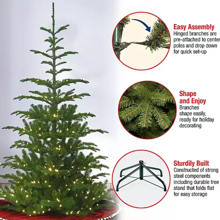 Online 6.5 ft. Pre-Lit Feel Real Norwegian Christmas Tree Christmas Trees