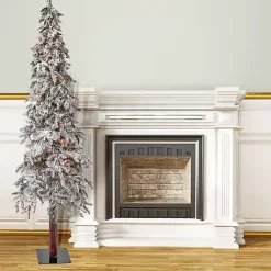 Online 7 ft. Pre-Lit Flocked Elk Alpine Christmas Tree Christmas Trees