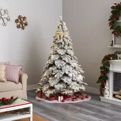 Sale 7 ft. Pre-lit Flocked Fir Christmas Tree Christmas Trees