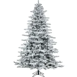 New 6.5 ft. Pre-Lit Flocked Utica Fir Christmas Tree Christmas Trees