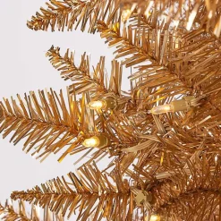 Hot 7.5 ft. Pre-Lit Gold Tinsel Christmas Tree Christmas Trees