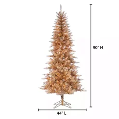 Hot 7.5 ft. Pre-Lit Gold Tinsel Christmas Tree Christmas Trees