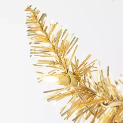 Hot 7.5 ft. Pre-Lit Gold Tinsel Christmas Tree Christmas Trees