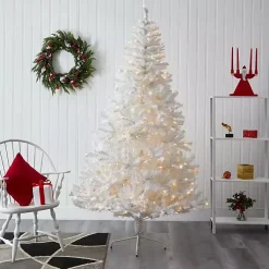 Online 7.5 ft. Pre-Lit LED White Christmas Tree Christmas Trees