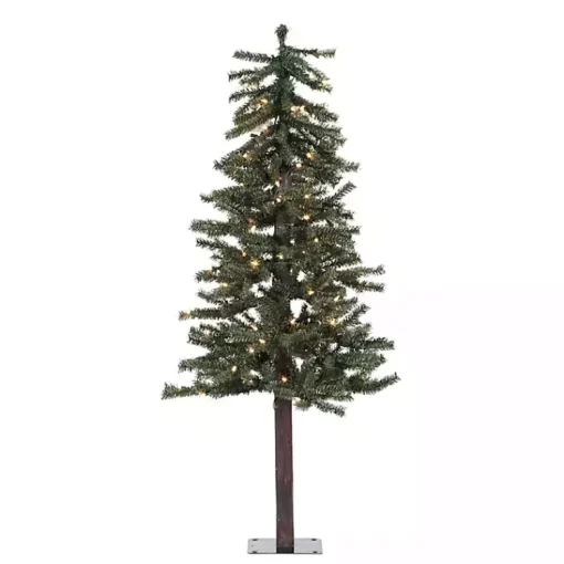 Discount 4 ft. Pre-Lit Natural Alpine Christmas Tree Christmas Trees