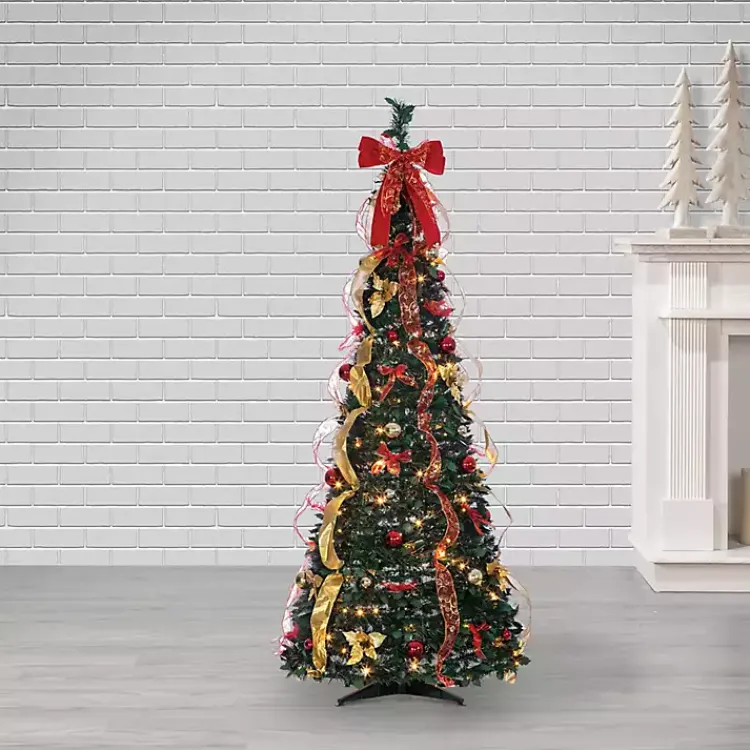 New 6 ft. Pre-Lit Pop-Up Decorated Christmas Tree Christmas Trees