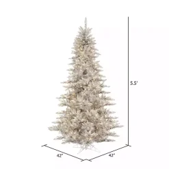 Best 5.5 ft. Pre-Lit Silver Tinsel Christmas Tree Christmas Trees