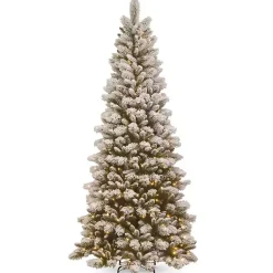 Hot 7.5 ft. Pre-Lit Snowy Westwood Pine Christmas Tree Christmas Trees