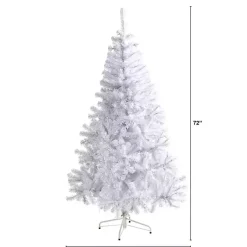New 6 ft. Pre-Lit White Christmas Tree Christmas Trees