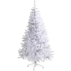 New 6 ft. Pre-Lit White Christmas Tree Christmas Trees