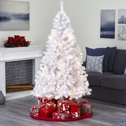 New 6 ft. Pre-Lit White Christmas Tree Christmas Trees