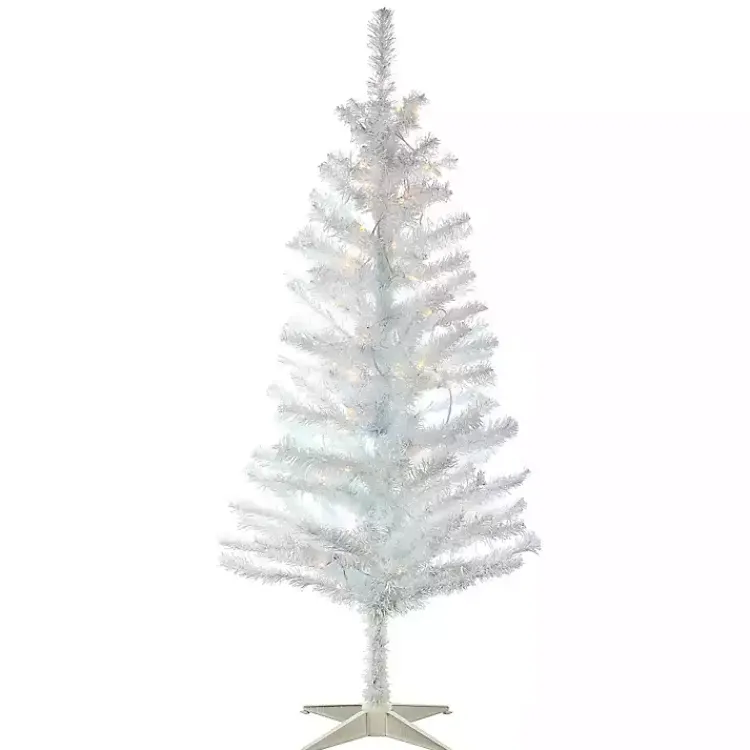 Online 4 ft. Pre-Lit White Tinsel Christmas Tree Christmas Trees