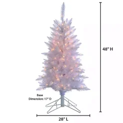New 4 ft. Pre-Lit White Tinsel Christmas Tree Christmas Trees