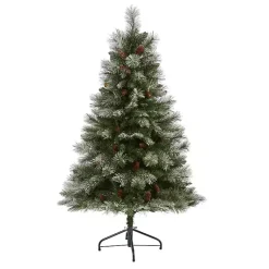 Clearance 5 ft. Snowy Pine & Pinecones Christmas Tree Christmas Trees
