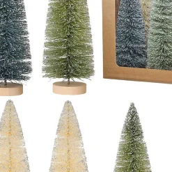 Online 9 in. Natural & Green Woodland Tree 6-pc. Set Christmas Decorations