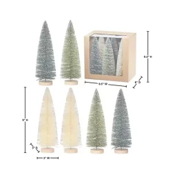 Online 9 in. Natural & Green Woodland Tree 6-pc. Set Christmas Decorations