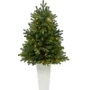 Clearance 3.5 Lit Fir Christmas Tree in White Tower Planter Christmas Arrangements & Garland