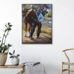 Kirklands Home Canvas Art|A Man And His Horse Framed Canvas Art Print Multi