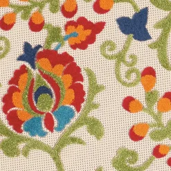 Kirklands Home Outdoor Rugs|Abstract Floral Outdoor Round Area Rug, 5 ft. Multi