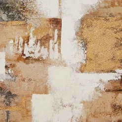 Kirklands Home Canvas Art|Abstract Gold Framed Canvas Art Print