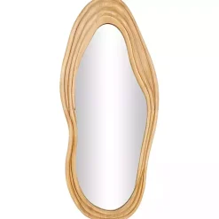 Kirklands Home Decorative Mirrors|Abstract Wavy Wood Wall Mirror
