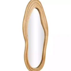 Kirklands Home Decorative Mirrors|Abstract Wavy Wood Wall Mirror