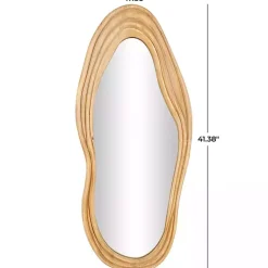 Kirklands Home Decorative Mirrors|Abstract Wavy Wood Wall Mirror