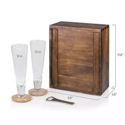 Kirklands Home Barware|Acacia New England Patriots Beer Glass Set