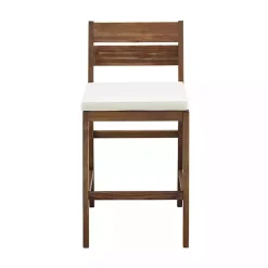 Kirklands Home Outdoor Seating|Acacia Slat Back Outdoor Counter Stools, Set of 2