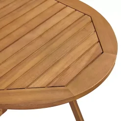 Kirklands Home Outdoor Sets|Acacia Wood Slatted 3-pc. Outdoor Bistro Set Tan