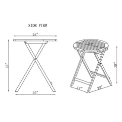 Kirklands Home Outdoor Sets|Acacia Wood Slatted 3-pc. Outdoor Bistro Set Tan