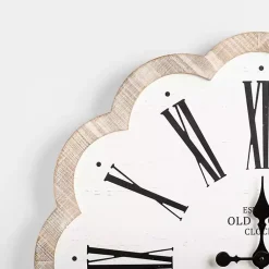 Kirklands Home Clocks|Adelyn Scalloped Edge Wood Clock