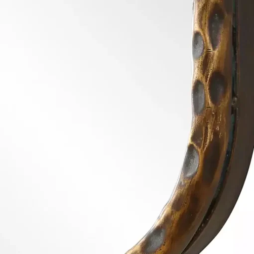 Kirklands Home Decorative Mirrors|Aged Bronze Hammered Metal Wall Mirror