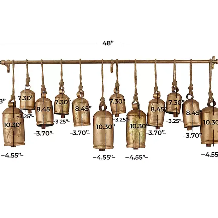 Discount Aged Round Bells Wall Plaque Decorative Accents