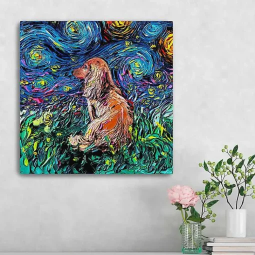 Kirklands Home Canvas Art|Aja Trier Dachshund III Starry Night Canvas Print
