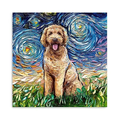Kirklands Home Canvas Art|Aja Trier Goldendoodle Starry Night Canvas Print