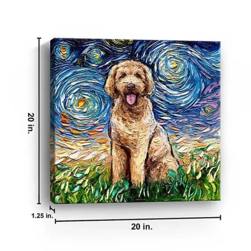 Kirklands Home Canvas Art|Aja Trier Goldendoodle Starry Night Canvas Print