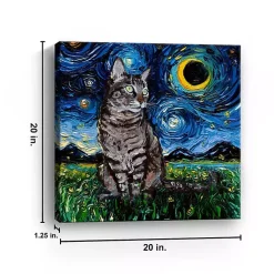 Kirklands Home Canvas Art|Aja Trier Tabby Cat Starry Night Canvas Art Print